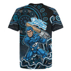 Adelaide Strikers Cricket Mascot Rugby Jersey Aboriginal Dot Art Blue And Black Tribal Pattern