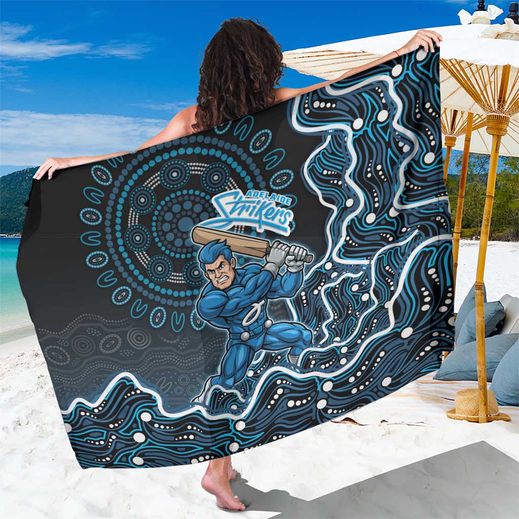 Adelaide Strikers Cricket Mascot Sarong Aboriginal Dot Art Blue And Black Tribal Pattern