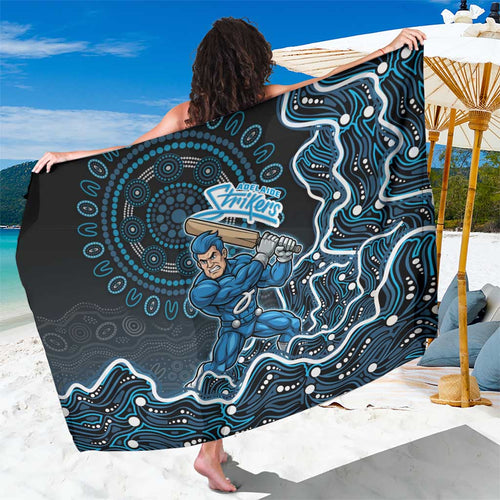 Adelaide Strikers Cricket Mascot Sarong Aboriginal Dot Art Blue And Black Tribal Pattern