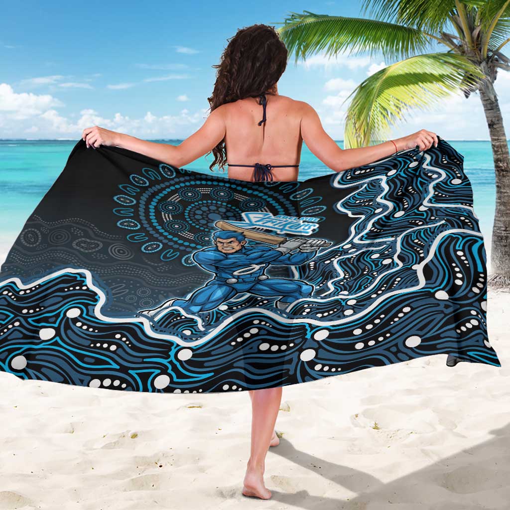Adelaide Strikers Cricket Mascot Sarong Aboriginal Dot Art Blue And Black Tribal Pattern