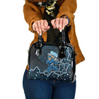 Adelaide Strikers Cricket Mascot Shoulder Handbag Aboriginal Dot Art Blue And Black Tribal Pattern