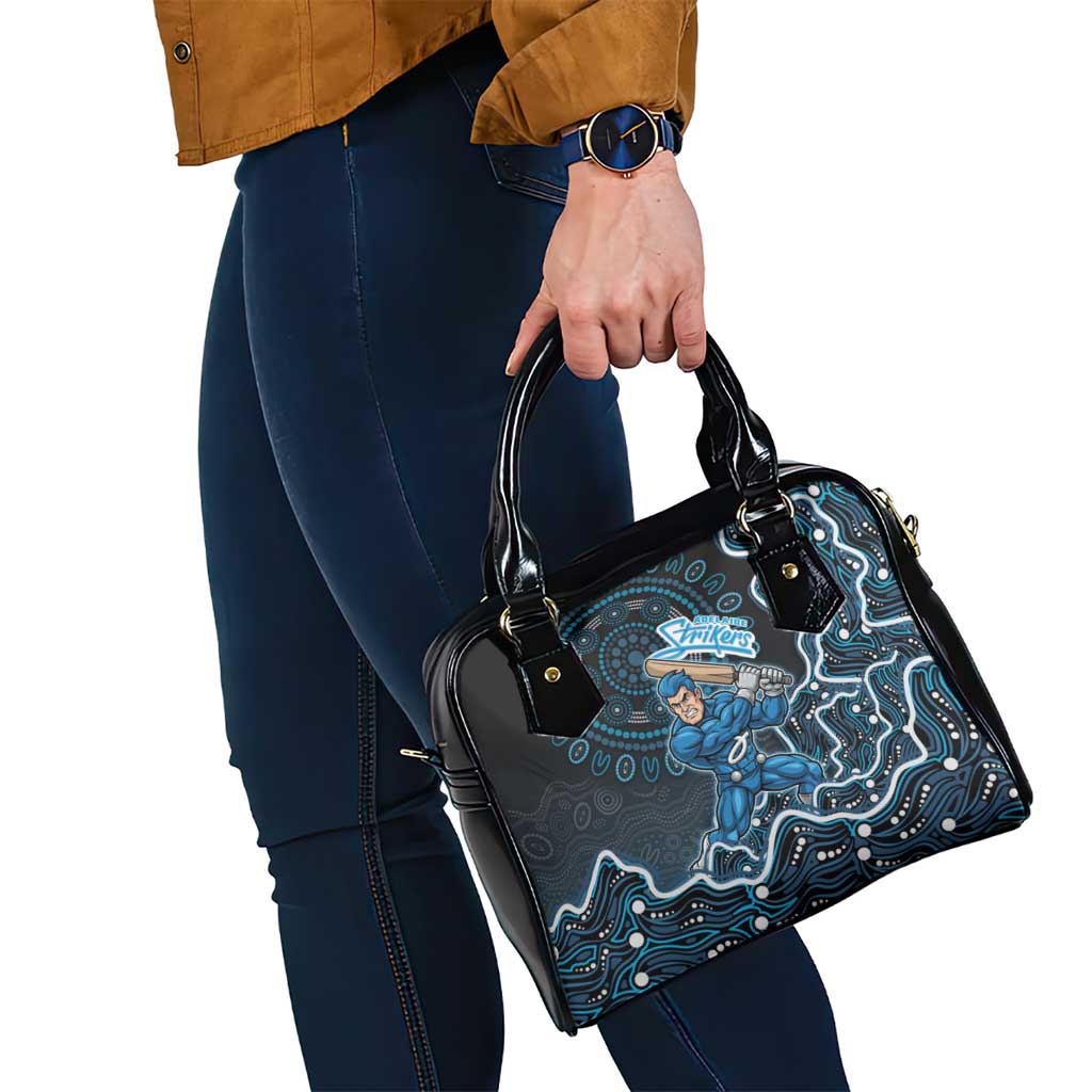 Adelaide Strikers Cricket Mascot Shoulder Handbag Aboriginal Dot Art Blue And Black Tribal Pattern