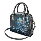 Adelaide Strikers Cricket Mascot Shoulder Handbag Aboriginal Dot Art Blue And Black Tribal Pattern