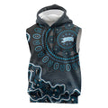 Adelaide Strikers Cricket Mascot Sleeveless Hoodie Aboriginal Dot Art Blue And Black Tribal Pattern