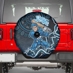 Adelaide Strikers Cricket Mascot Spare Tire Cover Aboriginal Dot Art Blue And Black Tribal Pattern