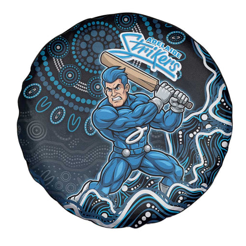 Adelaide Strikers Cricket Mascot Spare Tire Cover Aboriginal Dot Art Blue And Black Tribal Pattern