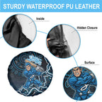 Adelaide Strikers Cricket Mascot Spare Tire Cover Aboriginal Dot Art Blue And Black Tribal Pattern