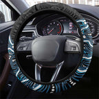 Adelaide Strikers Cricket Mascot Steering Wheel Cover Aboriginal Dot Art Blue And Black Tribal Pattern