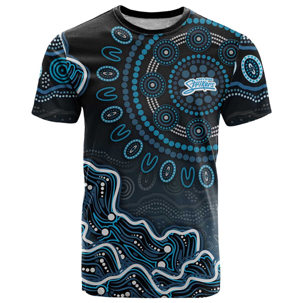 Adelaide Strikers Cricket Mascot T Shirt Aboriginal Dot Art Blue And Black Tribal Pattern