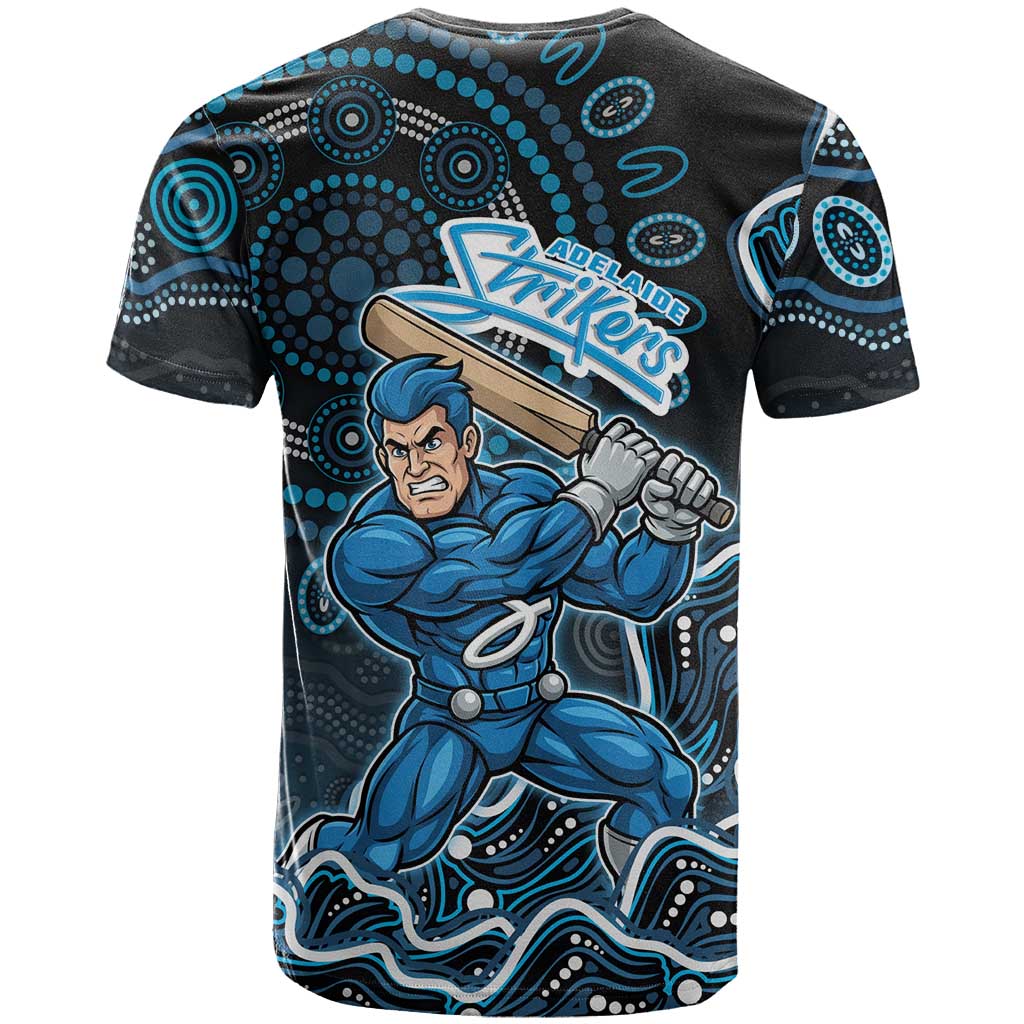 Adelaide Strikers Cricket Mascot T Shirt Aboriginal Dot Art Blue And Black Tribal Pattern