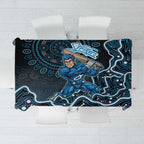 Adelaide Strikers Cricket Mascot Tablecloth Aboriginal Dot Art Blue And Black Tribal Pattern