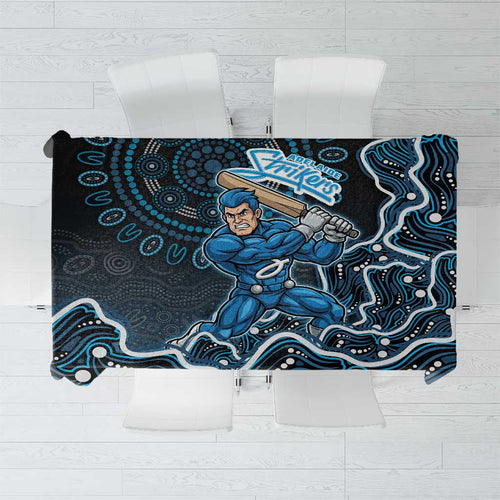 Adelaide Strikers Cricket Mascot Tablecloth Aboriginal Dot Art Blue And Black Tribal Pattern