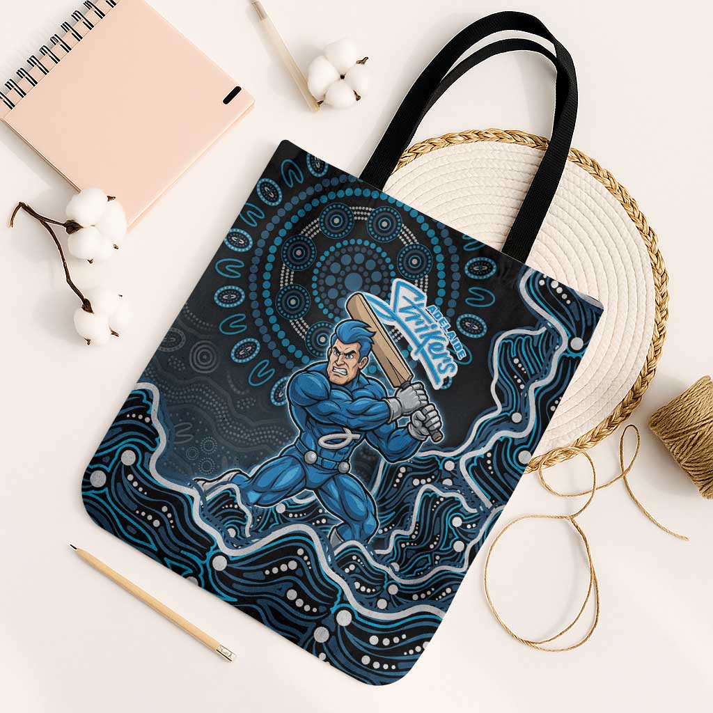 Adelaide Strikers Cricket Mascot Tote Bag Aboriginal Dot Art Blue And Black Tribal Pattern