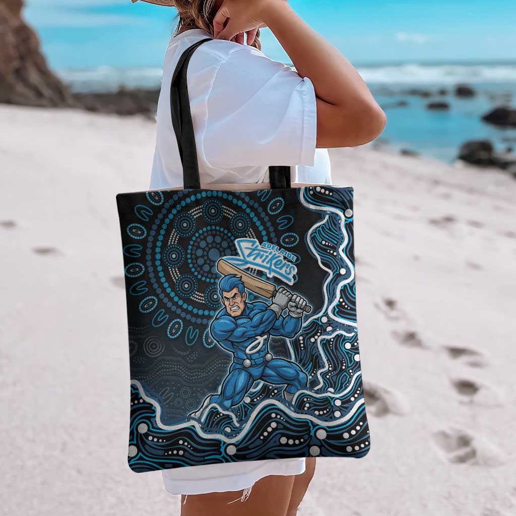 Adelaide Strikers Cricket Mascot Tote Bag Aboriginal Dot Art Blue And Black Tribal Pattern