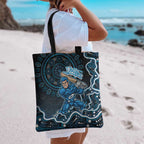 Adelaide Strikers Cricket Mascot Tote Bag Aboriginal Dot Art Blue And Black Tribal Pattern