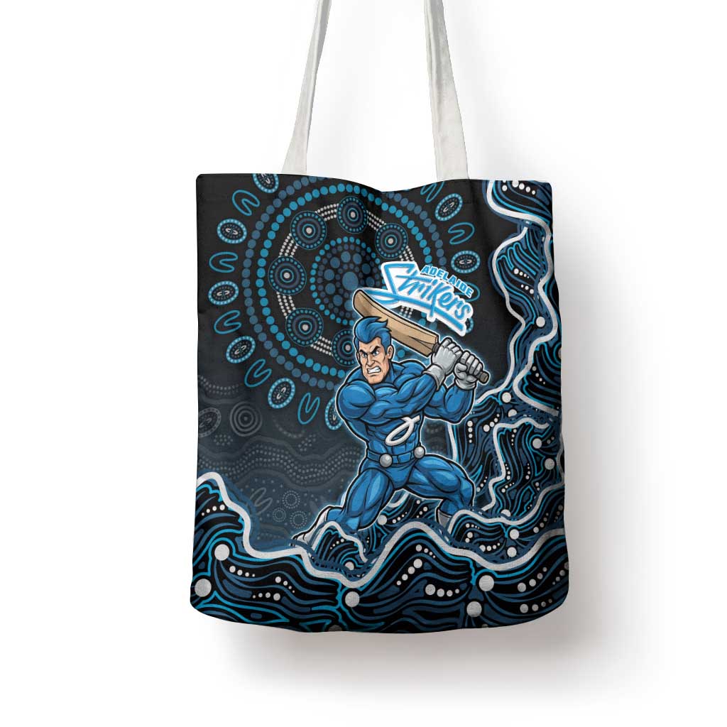 Adelaide Strikers Cricket Mascot Tote Bag Aboriginal Dot Art Blue And Black Tribal Pattern