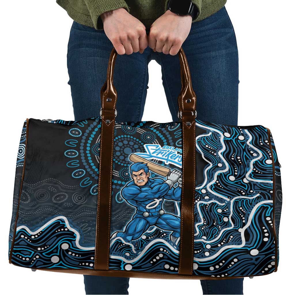 Adelaide Strikers Cricket Mascot Travel Bag Aboriginal Dot Art Blue And Black Tribal Pattern