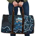 Adelaide Strikers Cricket Mascot Travel Bag Aboriginal Dot Art Blue And Black Tribal Pattern