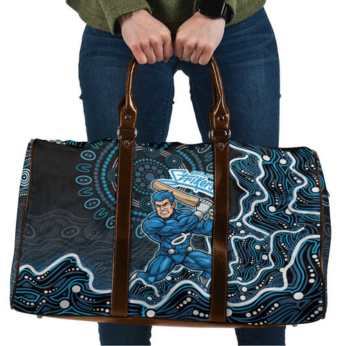 Adelaide Strikers Cricket Mascot Travel Bag Aboriginal Dot Art Blue And Black Tribal Pattern