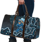 Adelaide Strikers Cricket Mascot Travel Bag Aboriginal Dot Art Blue And Black Tribal Pattern