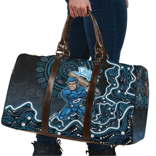 Adelaide Strikers Cricket Mascot Travel Bag Aboriginal Dot Art Blue And Black Tribal Pattern