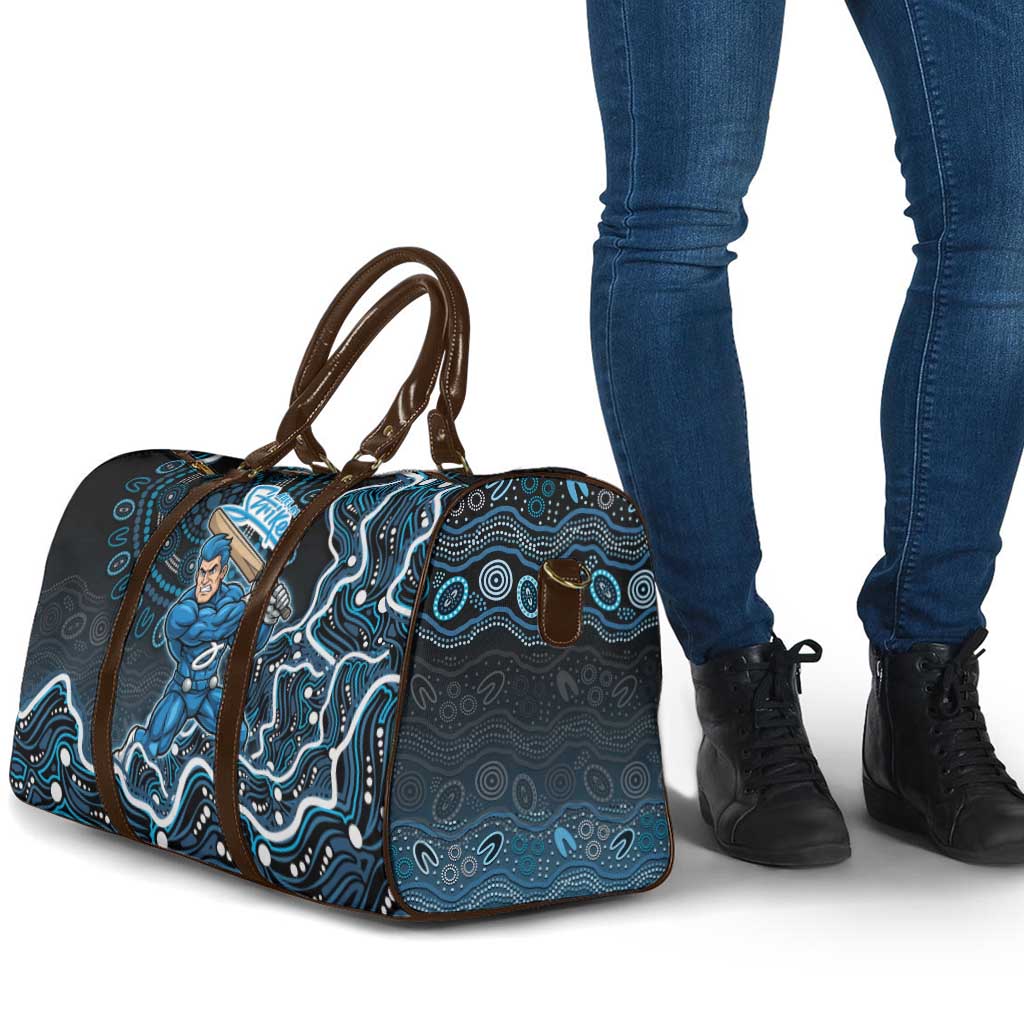 Adelaide Strikers Cricket Mascot Travel Bag Aboriginal Dot Art Blue And Black Tribal Pattern