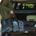 Adelaide Strikers Cricket Mascot Travel Bag Aboriginal Dot Art Blue And Black Tribal Pattern