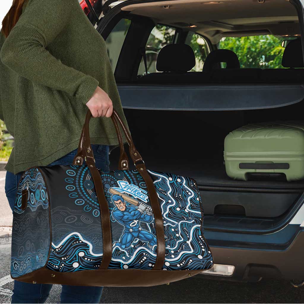 Adelaide Strikers Cricket Mascot Travel Bag Aboriginal Dot Art Blue And Black Tribal Pattern