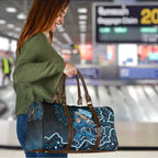 Adelaide Strikers Cricket Mascot Travel Bag Aboriginal Dot Art Blue And Black Tribal Pattern