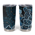 Adelaide Strikers Cricket Mascot Tumbler Cup Aboriginal Dot Art Blue And Black Tribal Pattern