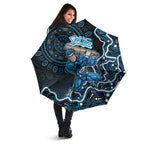 Adelaide Strikers Cricket Mascot Umbrella Aboriginal Dot Art Blue And Black Tribal Pattern