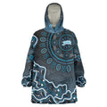 Adelaide Strikers Cricket Mascot Wearable Blanket Hoodie Aboriginal Dot Art Blue And Black Tribal Pattern
