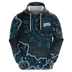Adelaide Strikers Cricket Mascot Zip Hoodie Aboriginal Dot Art Blue And Black Tribal Pattern