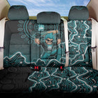 Brisbane Heat Cricket Mascot Back Car Seat Cover Aboriginal Dot Art Cyan And Black Tribal Pattern