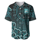 Brisbane Heat Cricket Mascot Baseball Jersey Aboriginal Dot Art Cyan And Black Tribal Pattern