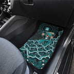 Brisbane Heat Cricket Mascot Car Mats Aboriginal Dot Art Cyan And Black Tribal Pattern