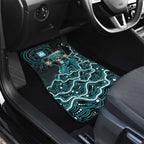 Brisbane Heat Cricket Mascot Car Mats Aboriginal Dot Art Cyan And Black Tribal Pattern