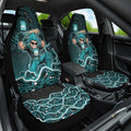 Brisbane Heat Cricket Mascot Car Seat Cover Aboriginal Dot Art Cyan And Black Tribal Pattern