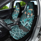 Brisbane Heat Cricket Mascot Car Seat Cover Aboriginal Dot Art Cyan And Black Tribal Pattern