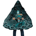 Brisbane Heat Cricket Mascot Cloak Aboriginal Dot Art Cyan And Black Tribal Pattern