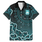 Brisbane Heat Cricket Mascot Hawaiian Shirt Aboriginal Dot Art Cyan And Black Tribal Pattern