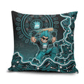 Brisbane Heat Cricket Mascot Pillow Cover Aboriginal Dot Art Cyan And Black Tribal Pattern