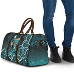 Brisbane Heat Cricket Mascot Travel Bag Aboriginal Dot Art Cyan And Black Tribal Pattern