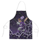 Hobart Hurricanes Cricket Mascot Apron Aboriginal Dot Art Purple And Black Tribal Pattern