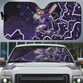 Hobart Hurricanes Cricket Mascot Auto Sun Shade Aboriginal Dot Art Purple And Black Tribal Pattern