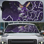 Hobart Hurricanes Cricket Mascot Auto Sun Shade Aboriginal Dot Art Purple And Black Tribal Pattern