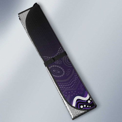 Hobart Hurricanes Cricket Mascot Auto Sun Shade Aboriginal Dot Art Purple And Black Tribal Pattern