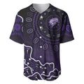 Hobart Hurricanes Cricket Mascot Baseball Jersey Aboriginal Dot Art Purple And Black Tribal Pattern
