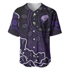 Hobart Hurricanes Cricket Mascot Baseball Jersey Aboriginal Dot Art Purple And Black Tribal Pattern