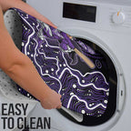 Hobart Hurricanes Cricket Mascot Bathroom Set Aboriginal Dot Art Purple And Black Tribal Pattern